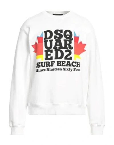 Dsquared2 Man Sweatshirt White Size L Cotton