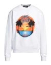 Dsquared2 Man Sweatshirt White Size L Cotton, Elastane In White