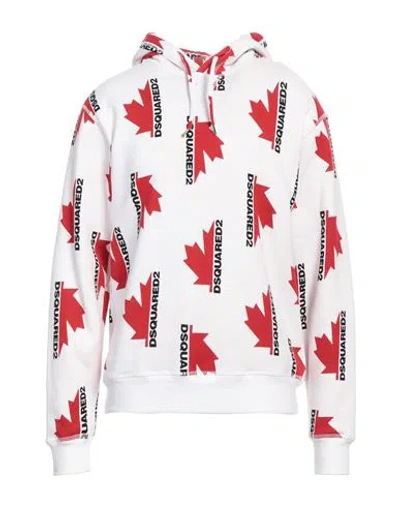 Dsquared2 Man Sweatshirt White Size M Cotton, Elastane