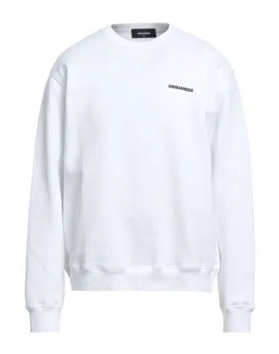 Dsquared2 Man Sweatshirt White Size M Cotton, Elastane