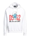 Dsquared2 Man Sweatshirt White Size L Cotton, Elastane In White