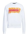 Dsquared2 Man Sweatshirt White Size M Cotton, Elastane