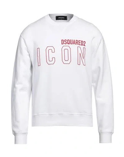 Dsquared2 Man Sweatshirt White Size M Cotton, Elastane