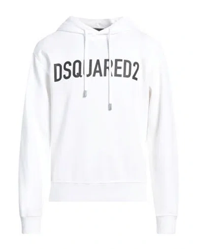 DSQUARED2 DSQUARED2 MAN SWEATSHIRT WHITE SIZE M COTTON, ELASTANE