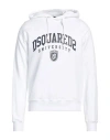 Dsquared2 University Print Drawstring Hoodie In White