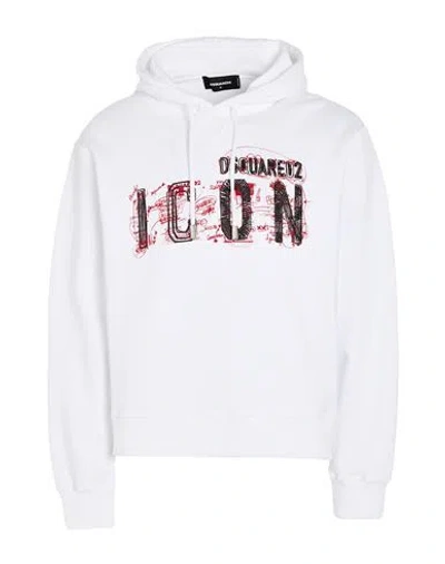 Dsquared2 Man Sweatshirt White Size S Cotton