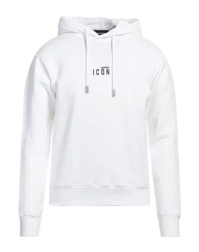 Dsquared2 Icon Man Sweatshirt White Size S Cotton, Elastane