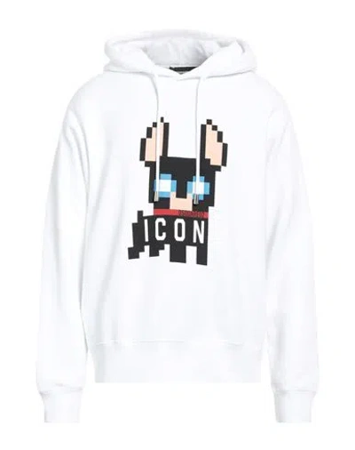 DSQUARED2 DSQUARED2 ICON MAN SWEATSHIRT WHITE SIZE M COTTON