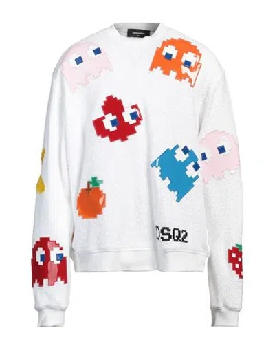 Dsquared2 Man Sweatshirt White Size Xxl Cotton