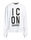 Dsquared2 Man Sweatshirt White Size Xl Cotton, Elastane