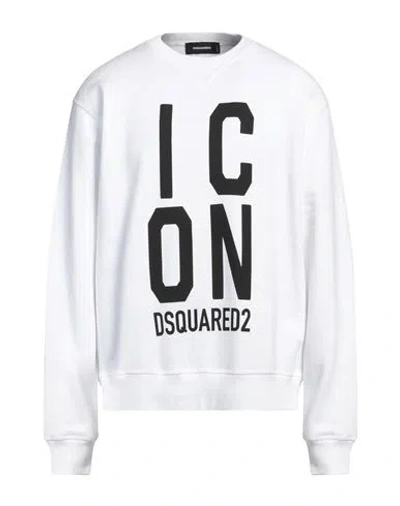 Dsquared2 Man Sweatshirt White Size Xl Cotton, Elastane