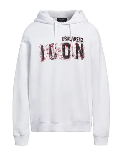 Dsquared2 Man Sweatshirt White Size Xxl Cotton, Elastane