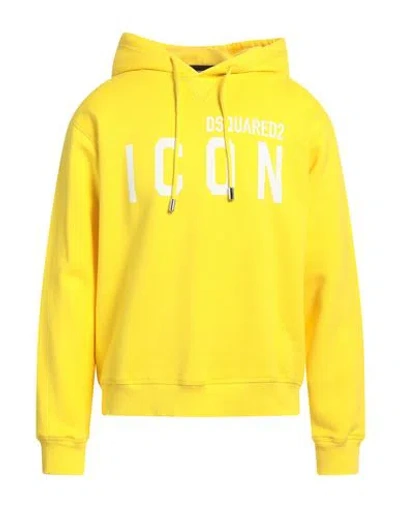 Dsquared2 Man Sweatshirt Yellow Size L Cotton, Elastane