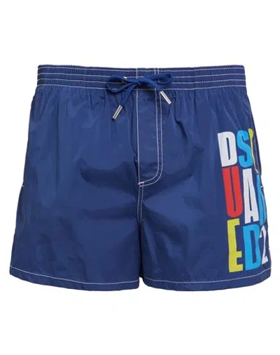 Dsquared2 Man Swim Trunks Blue Size 38 Polyamide, Elastane