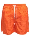 Dsquared2 Man Swim Trunks Orange Size 38 Polyamide In Orange