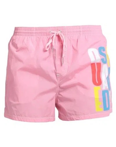Dsquared2 Man Swim Trunks Pink Size 32 Polyamide, Elastane