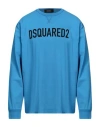 Dsquared2 Man T-shirt Azure Size L Cotton In Blue