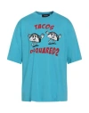 Dsquared2 Man T-shirt Azure Size L Cotton In Blue