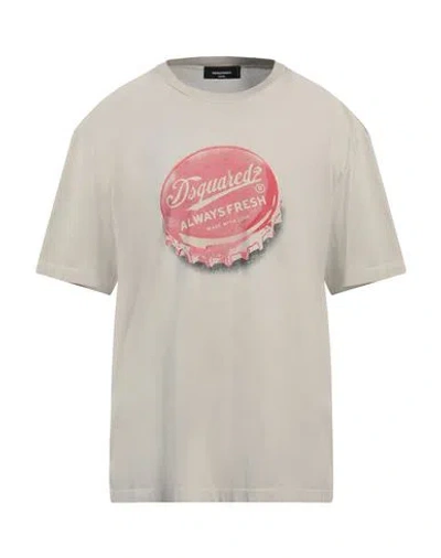 Dsquared2 Man T-shirt Beige Size L Cotton