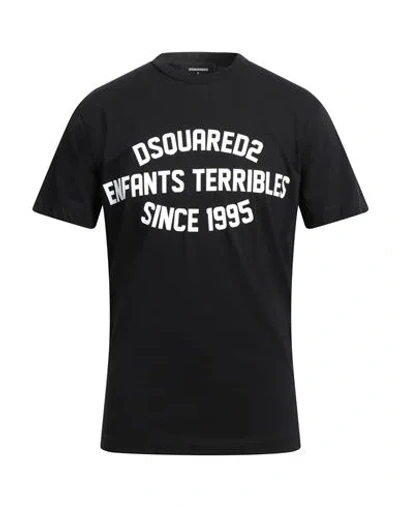 DSQUARED2 DSQUARED2 MAN T-SHIRT BLACK SIZE L COTTON