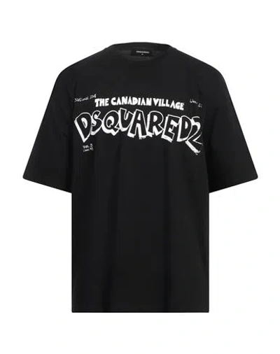 DSQUARED2 DSQUARED2 MAN T-SHIRT BLACK SIZE M COTTON