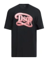 Dsquared2 Man T-shirt Black Size L Cotton In Black