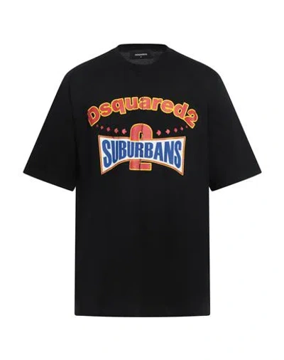 DSQUARED2 DSQUARED2 MAN T-SHIRT BLACK SIZE L COTTON