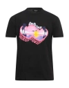 Dsquared2 Man T-shirt Black Size L Cotton In Black
