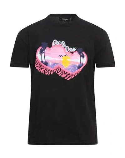 Dsquared2 Man T-shirt Black Size L Cotton