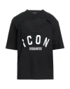 Dsquared2 Man T-shirt Black Size L Cotton In Black