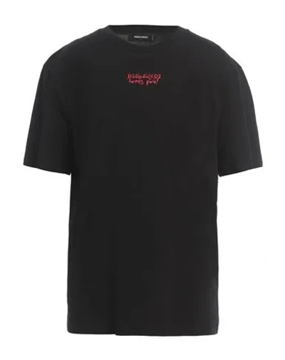 Dsquared2 Man T-shirt Black Size L Cotton