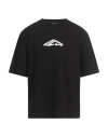Dsquared2 Black T-shirt With Contrasting Icon Print In Cotton Man In Black