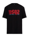 Dsquared2 Man T-shirt Black Size L Cotton In Black