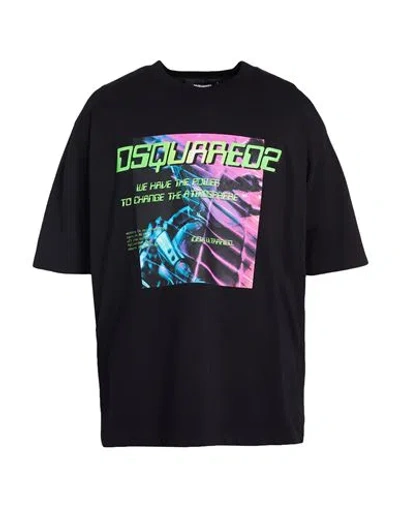 Dsquared2 Crew Neck Atmosphere T-shirt With Front Print In Multi