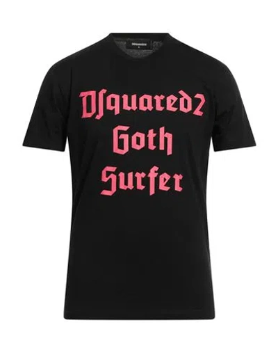 DSQUARED2 DSQUARED2 MAN T-SHIRT BLACK SIZE L COTTON