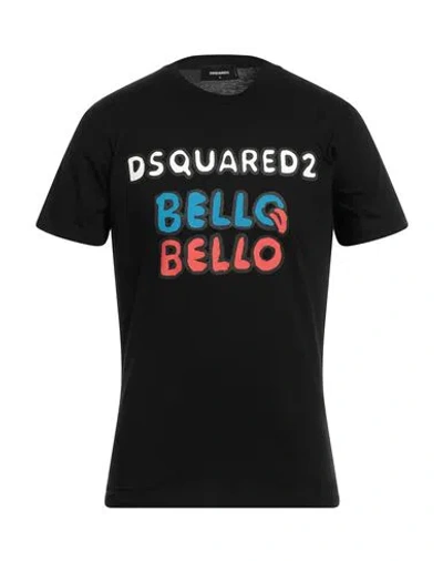 DSQUARED2 DSQUARED2 MAN T-SHIRT BLACK SIZE L COTTON