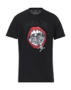 Dsquared2 Cotton Crew-neck T-shirt With Frontal Embroidery In Black