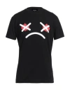 Dsquared2 Man T-shirt Black Size L Cotton In Black
