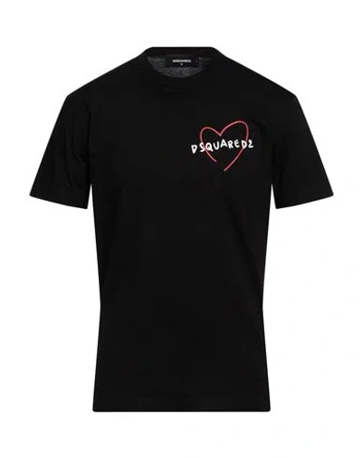 Dsquared2 Man T-shirt Black Size L Cotton