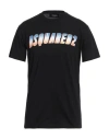 Dsquared2 Glitter Logo-print T-shirt In Black