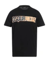 Dsquared2 Man T-shirt Black Size L Cotton In Schwarz