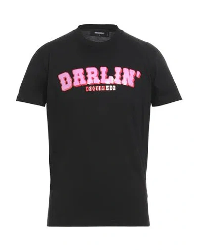 Dsquared2 Man T-shirt Black Size L Cotton