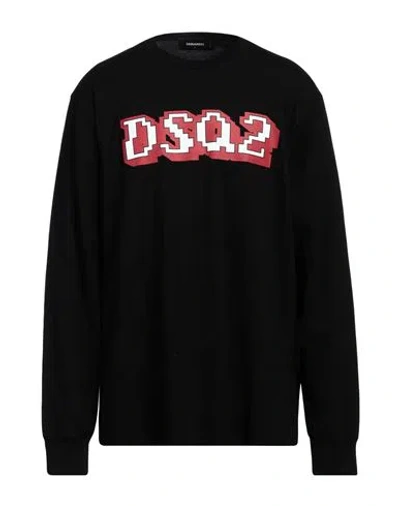 DSQUARED2 DSQUARED2 MAN T-SHIRT BLACK SIZE L COTTON