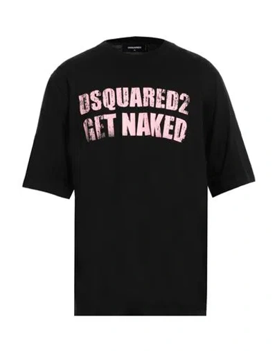 DSQUARED2 DSQUARED2 MAN T-SHIRT BLACK SIZE L COTTON