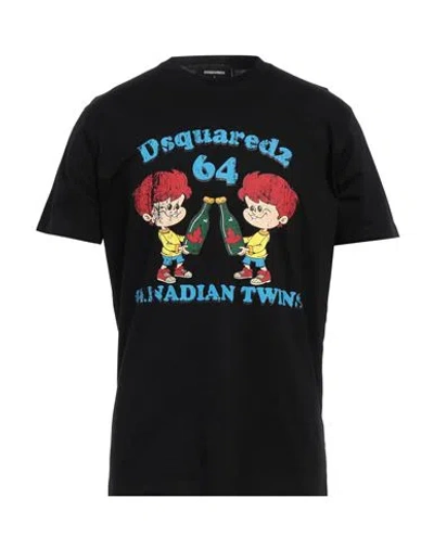 DSQUARED2 DSQUARED2 MAN T-SHIRT BLACK SIZE L COTTON