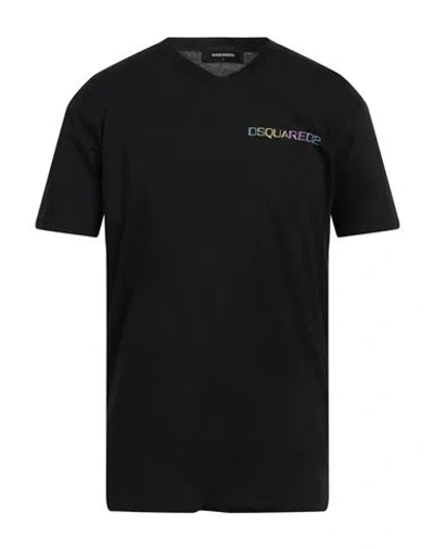 DSQUARED2 DSQUARED2 MAN T-SHIRT BLACK SIZE L COTTON