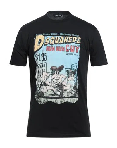DSQUARED2 DSQUARED2 MAN T-SHIRT BLACK SIZE L COTTON