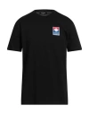 Dsquared2 Black Cotton T-shirt With Logo Patch In Black