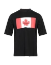 Dsquared2 Man T-shirt Black Size Xl Cotton In Black