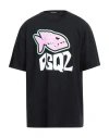 Dsquared2 Black Fish Skater T-shirt In Black